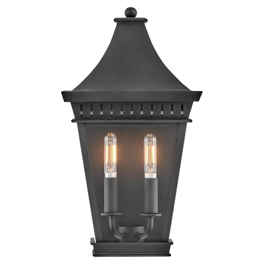 Hinkley - Уличный настенный светильник CHAPEL HILL 2xE14/40W/230V IP44 черный