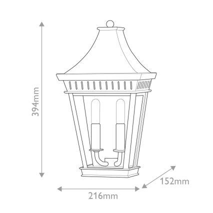 Hinkley - Уличный настенный светильник CHAPEL HILL 2xE14/40W/230V IP44 черный