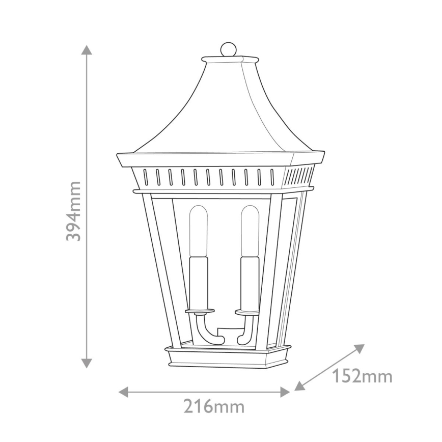 Hinkley - Уличный настенный светильник CHAPEL HILL 2xE14/40W/230V IP44 черный