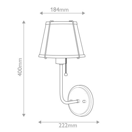 Hinkley - Настенная лампа CLARKE 1xE27/40W/230V блестящий хром/белый