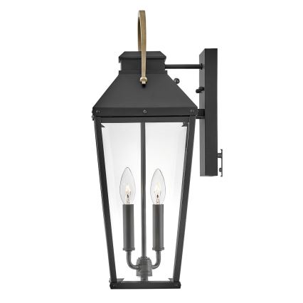 Hinkley - Уличный настенный светильник DAWSON 2xE14/40W/230V IP44 черный