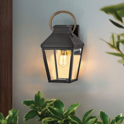 Hinkley - Уличный настенный светильник DAWSON 1xE27/60W/230V IP44 черный