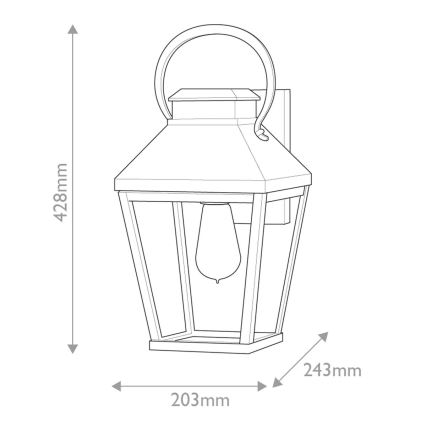 Hinkley - Уличный настенный светильник DAWSON 1xE27/60W/230V IP44 черный