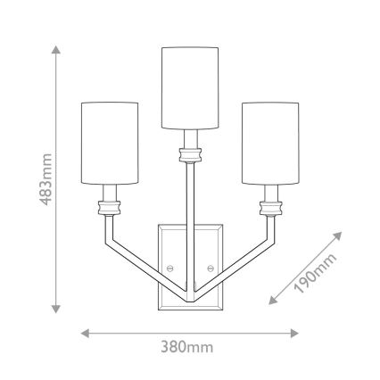 Hinkley - Настінний світильник MOORE 3xE14/40W/230V золотий
