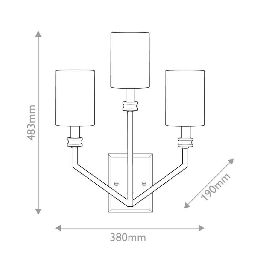 Hinkley - Настінний світильник MOORE 3xE14/40W/230V золотий