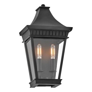 Hinkley - Уличный настенный светильник CHAPEL HILL 2xE14/40W/230V IP44 черный