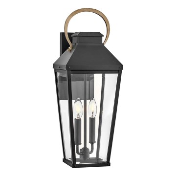 Hinkley - Уличный настенный светильник DAWSON 2xE14/40W/230V IP44 черный
