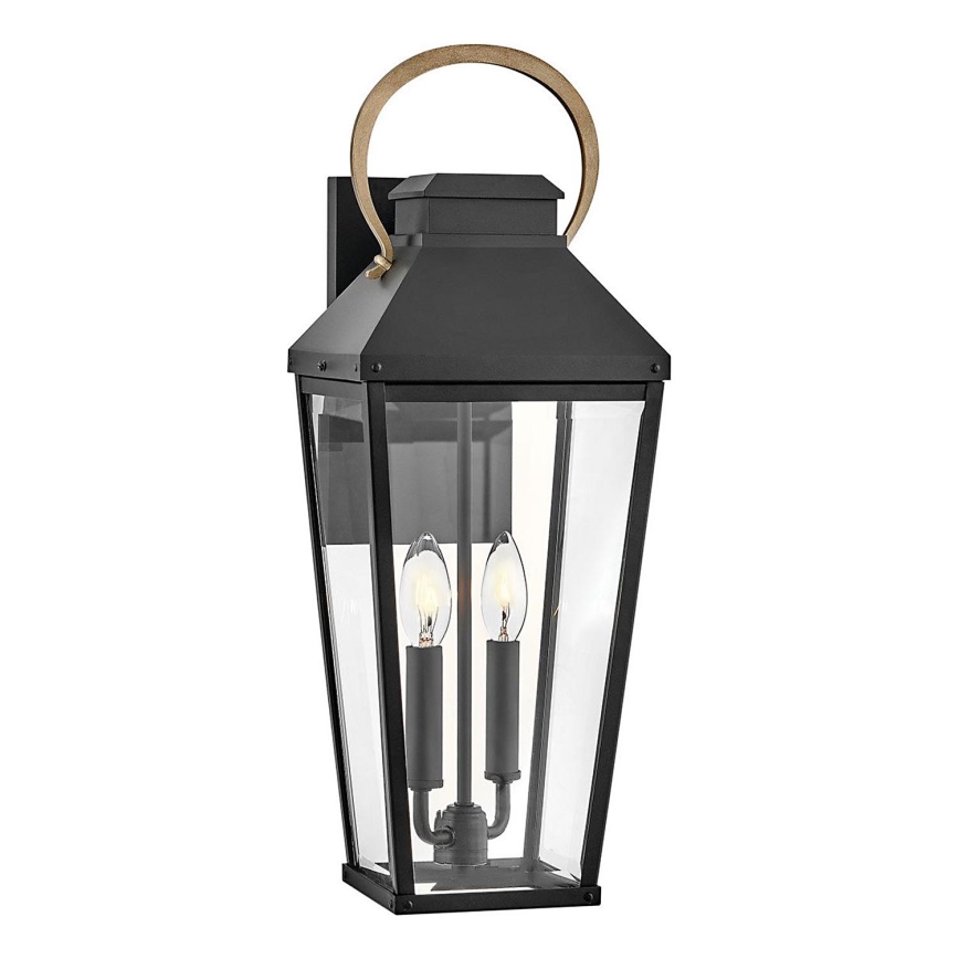 Hinkley - Уличный настенный светильник DAWSON 2xE14/40W/230V IP44 черный