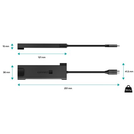 CONNECT IT CHU-8020-AN - USB-C ХАБ 5в1