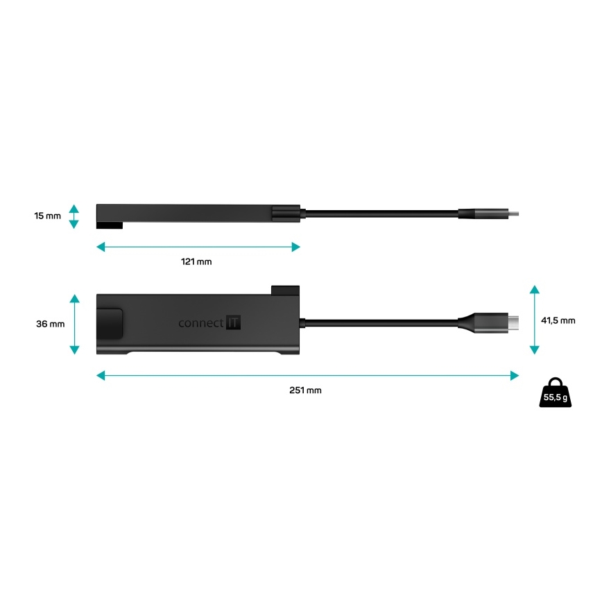 CONNECT IT CHU-8020-AN - USB-C ХАБ 5в1