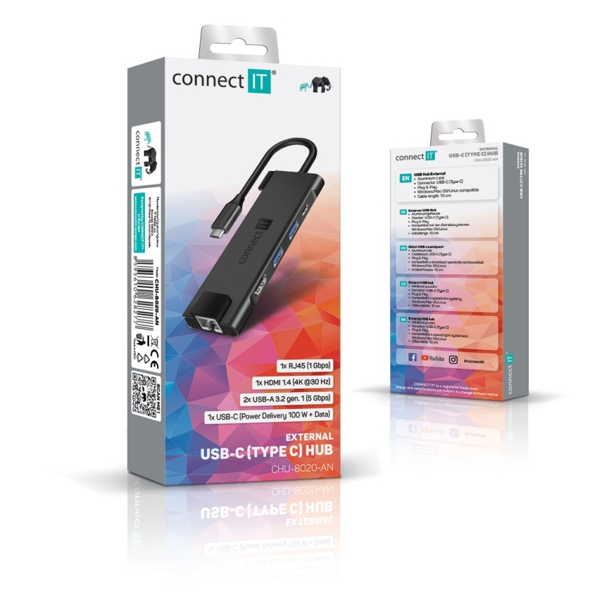 CONNECT IT CHU-8020-AN - USB-C ХАБ 5в1