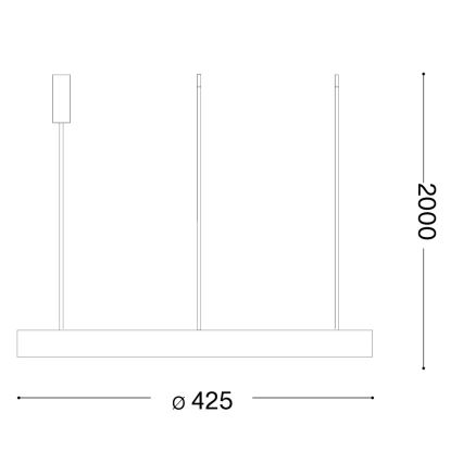 Ideal Lux - LED-люстра на тросі GEMINI LED/36W/230V 2700K діам. 42,5 cm CRI 90 чорний
