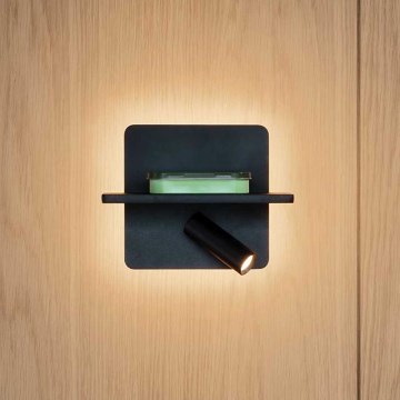 Ідеал Люкс - LED настінний точковий світильник ПІАНО LED/10W/230V CRI 90 USB чорний