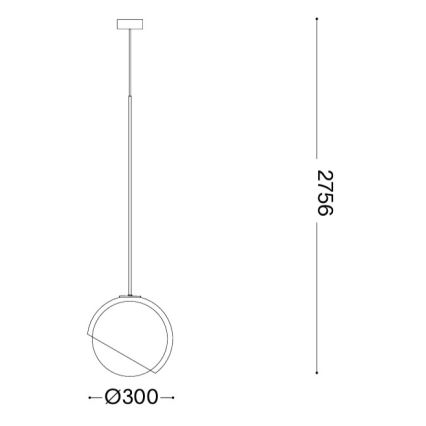 Ideal Lux - Люстра на тросі BLOOM 1xE27/42W/230V діам. 30 см золота/димчасто-бежева