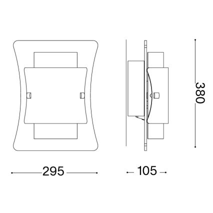 Ідеал Люкс - Настінний світильник ТРІПЛО 2xE27/60W/230V прозорий