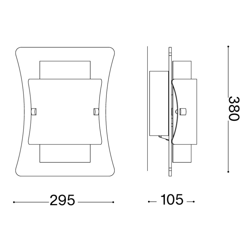 Ідеал Люкс - Настінний світильник ТРІПЛО 2xE27/60W/230V прозорий