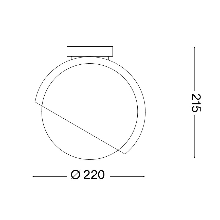 Ідеал Люкс - стельовий світильник БЛУМ 1xE27/42W/230V, діаметром 22 см, чорний