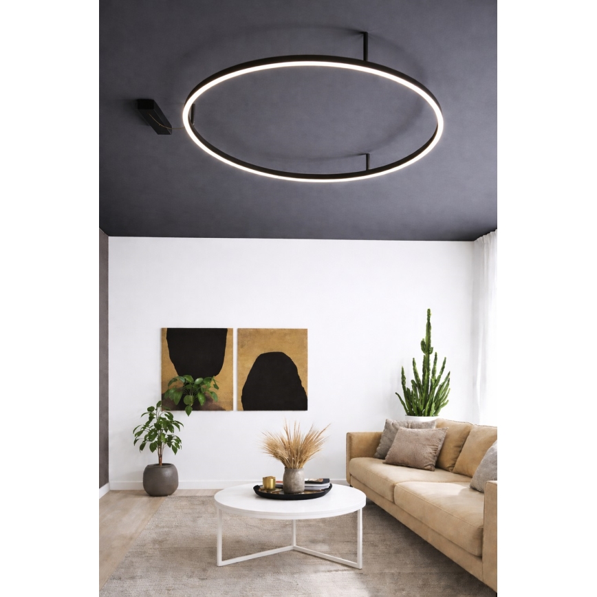 Ideal Lux - LED стельовий світильник ORACLE SLIM LED/37W/230V 3000K CRI 90 діам. 70 см чорний