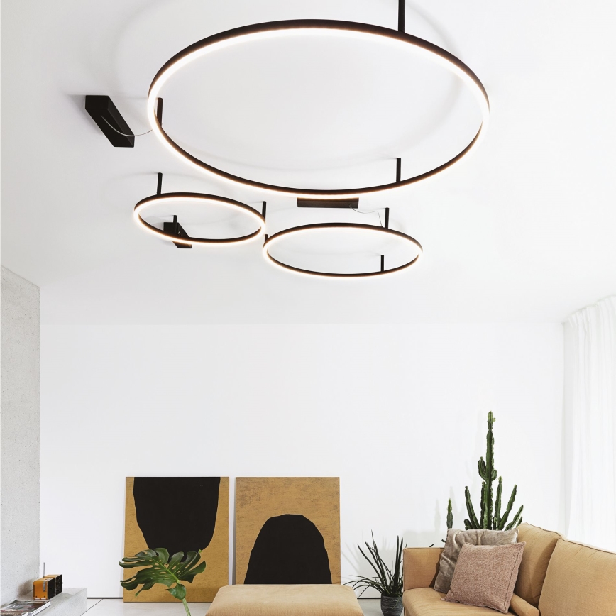 Ideal Lux - LED стельовий світильник ORACLE SLIM LED/37W/230V 3000K CRI 90 діам. 70 см чорний