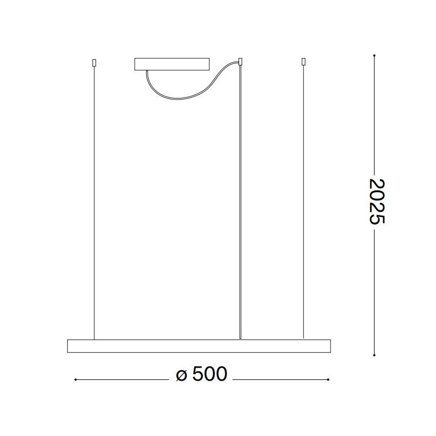 Ideal Lux - LED-люстра на тросі ORACLE SLIM LED/29 Вт/230 В 3000K CRI 90 діам. 50 см чорна