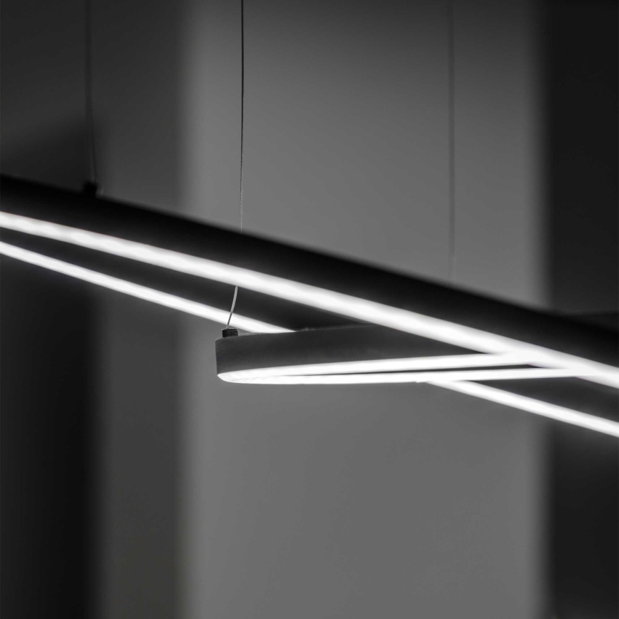Ideal Lux - затемнювана LED-підвісна люстра на тросі ORACLE SLIM LED/40W/230V 3000K CRI 90, діам. 70 см, чорна