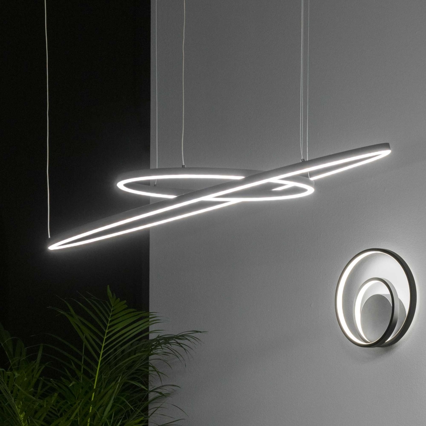 Ideal Lux - LED-підвісна люстра на тросі ORACLE SLIM LED/53W/230V 4000K CRI 90 діам. 90 см чорна
