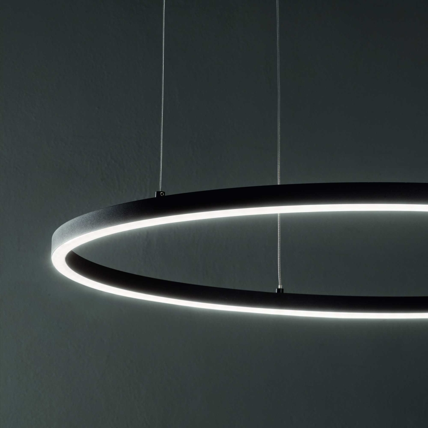 Ideal Lux - LED-підвісна люстра на тросі ORACLE SLIM LED/53W/230V 4000K CRI 90 діам. 90 см чорна