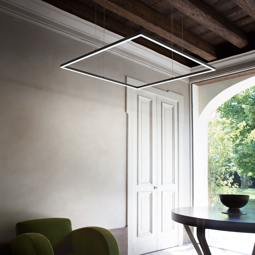 Ideal Lux - LED-люстра на тросі ORACLE SLIM LED/33W/230V 3000K CRI 90 50x50 см, чорна