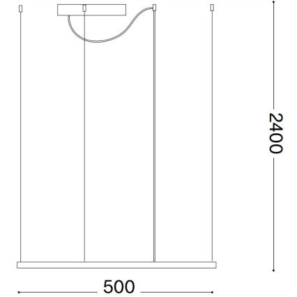 Ideal Lux - LED-люстра на тросі ORACLE SLIM LED/33W/230V 3000K CRI 90 50x50 см, чорна