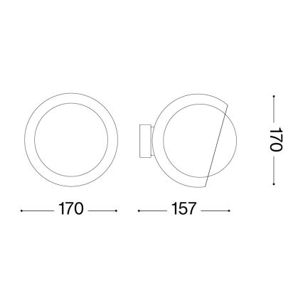 Ідеал Люкс - світлодіодний настінний світильник БЛУМ 1×Е27/42Вт/230В чорний