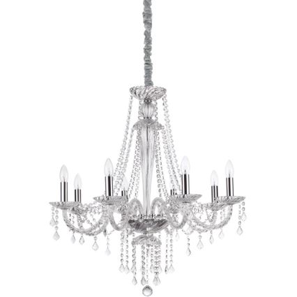 Ideal Lux - Хрустальная люстра на цепи AMADEUS 8xE14/40W/230V диаметр 80 см прозрачный