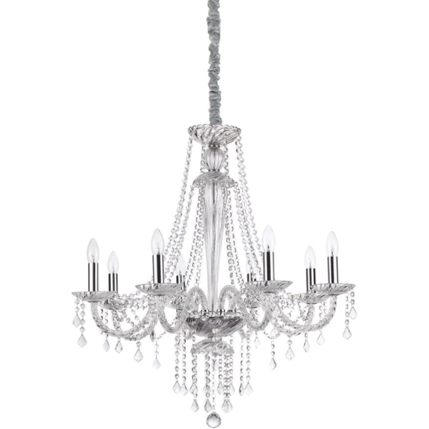 Ideal Lux - Хрустальная люстра на цепи AMADEUS 8xE14/40W/230V диаметр 80 см прозрачный
