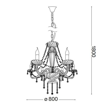 Ideal Lux - Хрустальная люстра на цепи AMADEUS 8xE14/40W/230V диаметр 80 см прозрачный