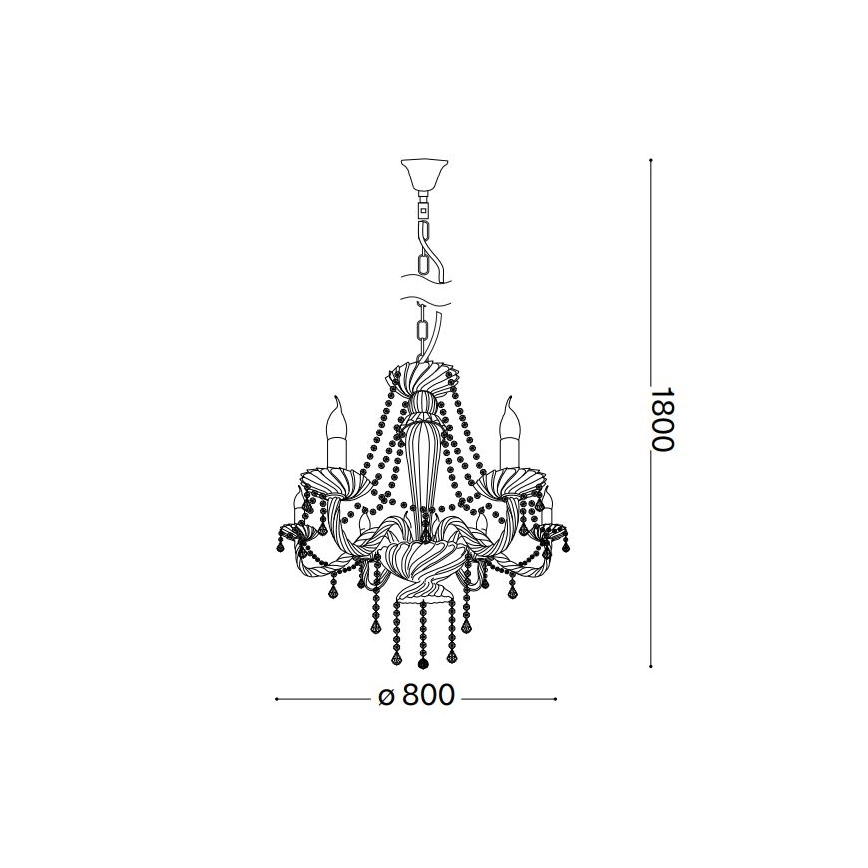 Ideal Lux - Хрустальная люстра на цепи AMADEUS 8xE14/40W/230V диаметр 80 см прозрачный