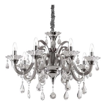 Ideal Lux - Хрустальная люстра на цепи COLOSSAL 8xE14/40W/230V диаметр 78 см серый/блестящий хром