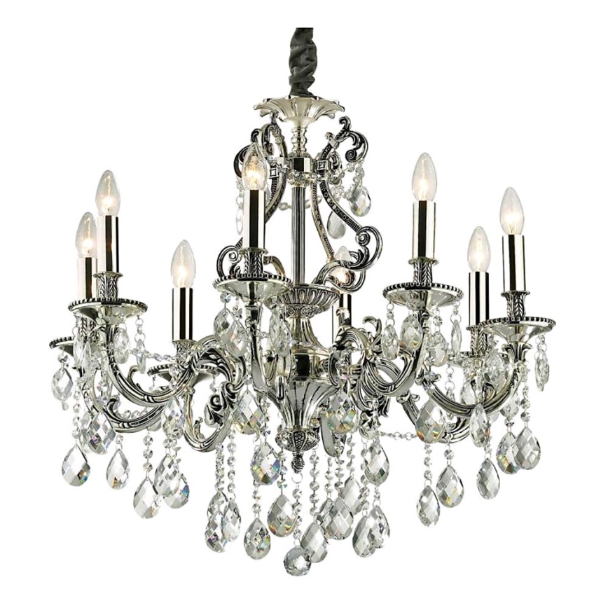 Ideal Lux - Хрустальная люстра на цепи GIOCONDA 8xE14/40W/230V диаметр 73 см серебристый