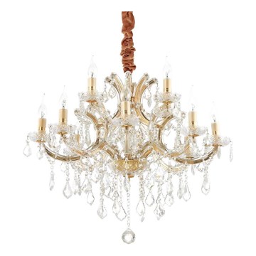 Ideal Lux - Хрустальная люстра на цепи NAPOLEON 12xE14/40W/230V диаметр 74 см золотистый