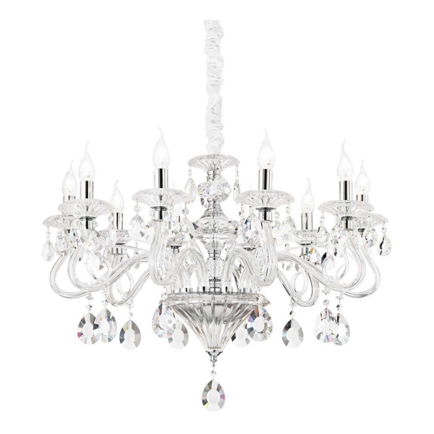 Ideal Lux - Хрустальная люстра на цепи NEGRESCO 10xE14/28W/230V диаметр 85 см прозрачный