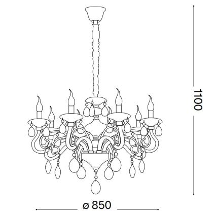 Ideal Lux - Хрустальная люстра на цепи NEGRESCO 10xE14/28W/230V диаметр 85 см прозрачный