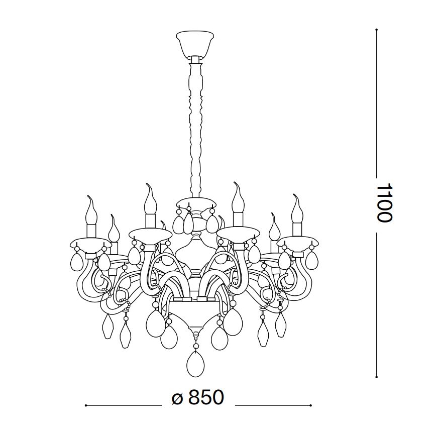 Ideal Lux - Хрустальная люстра на цепи NEGRESCO 10xE14/28W/230V диаметр 85 см прозрачный