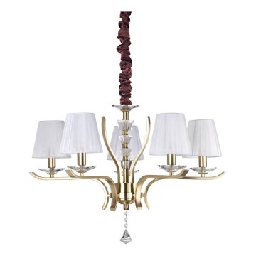 Ideal Lux - Хрустальная люстра на цепи PEGASO 5xE14/28W/230V диаметр 72 см золотистый