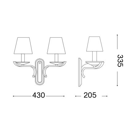 Ideal Lux - Хрустальная настенная лампа PEGASO 2xE14/28W/230V золотистый