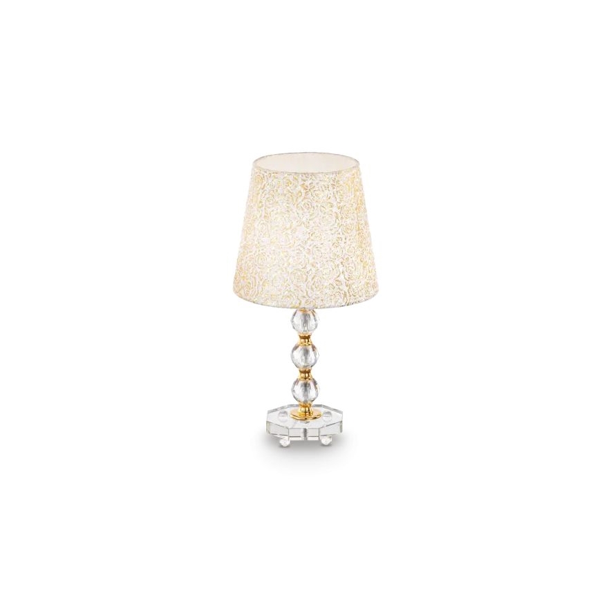 Ideal Lux - Хрустальная настольная лампа QUEEN 1xE27/60W/230V золотистый