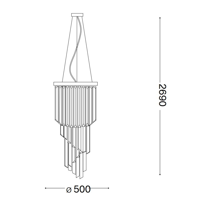Ideal Lux - Хрустальная подвесная люстра CARLTON 12xE14/40W/230V диаметр 50 см золотистый