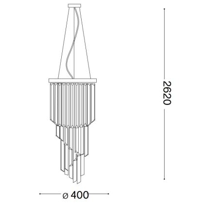 Ideal Lux - Хрустальная подвесная люстра CARLTON 8xE14/40W/230V диаметр 40 см блестящий хром