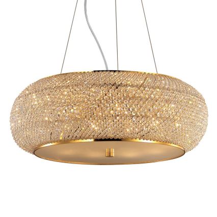 Ideal Lux - Хрустальная подвесная люстра PASHA 10xE14/40W/230V диаметр 55 см золотистый
