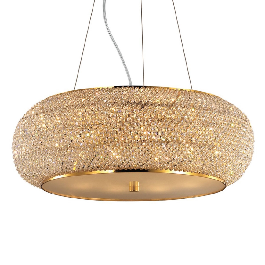 Ideal Lux - Хрустальная подвесная люстра PASHA 10xE14/40W/230V диаметр 55 см золотистый