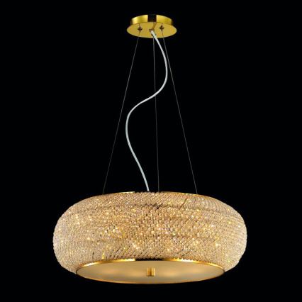 Ideal Lux - Хрустальная подвесная люстра PASHA 10xE14/40W/230V диаметр 55 см золотистый