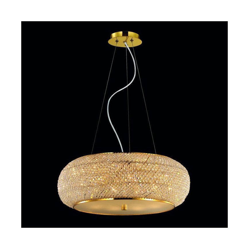 Ideal Lux - Хрустальная подвесная люстра PASHA 10xE14/40W/230V диаметр 55 см золотистый