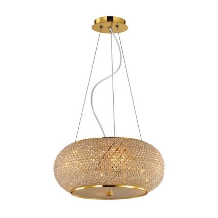 Ideal Lux - Хрустальная подвесная люстра PASHA 10xE14/40W/230V диаметр 55 см золотистый